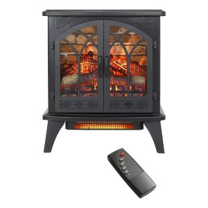 Greenpod Electric Fireplace Stove Heater with Remote Control, 24" Fireplace Heater